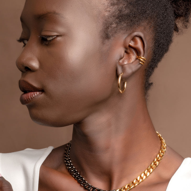 Rocio 1 micron gold hoop earrings