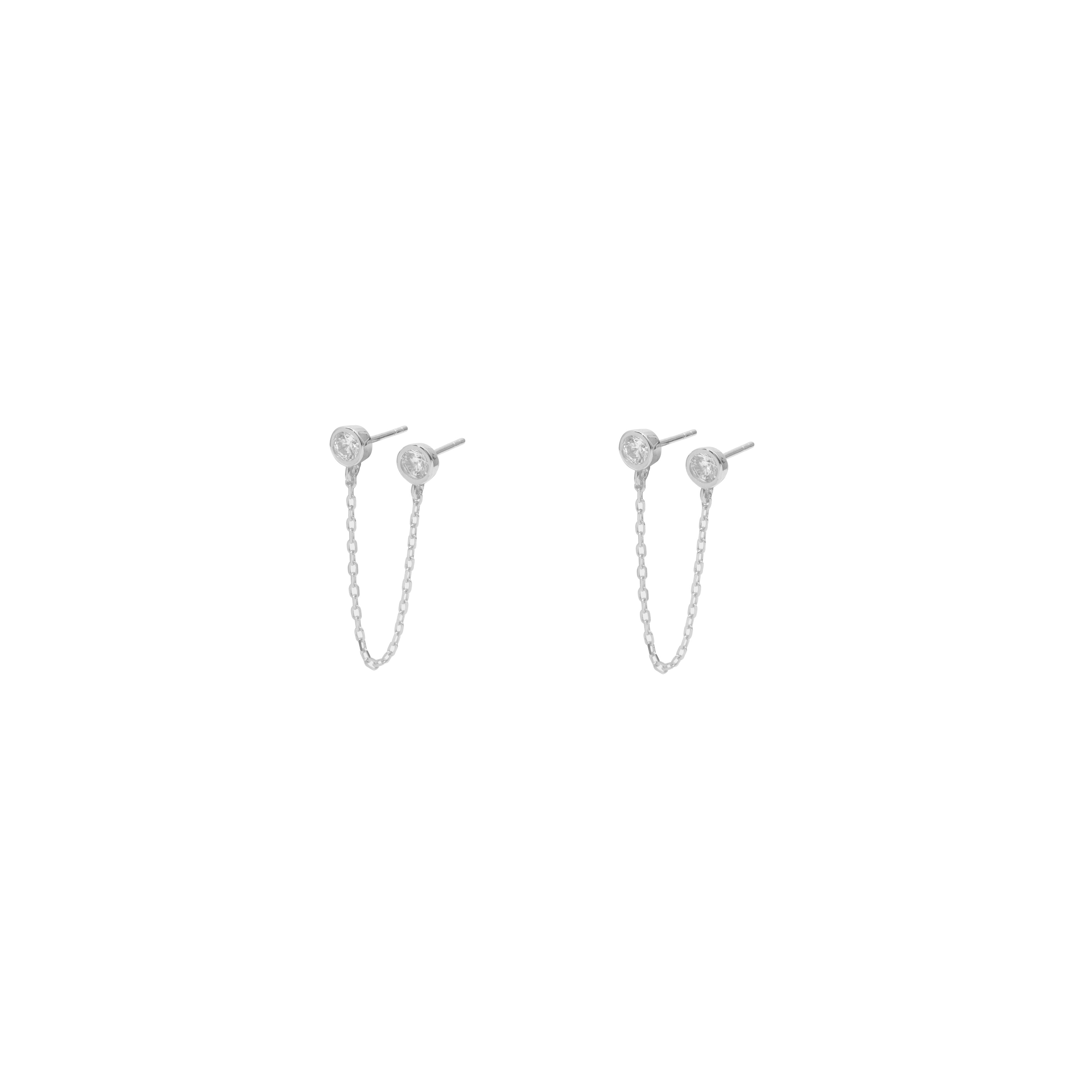 Rodie crystal chain stud | MEZI