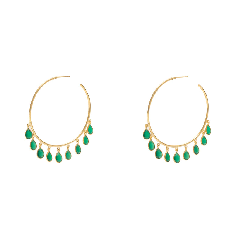 Romira semi precious stone hoop earrings