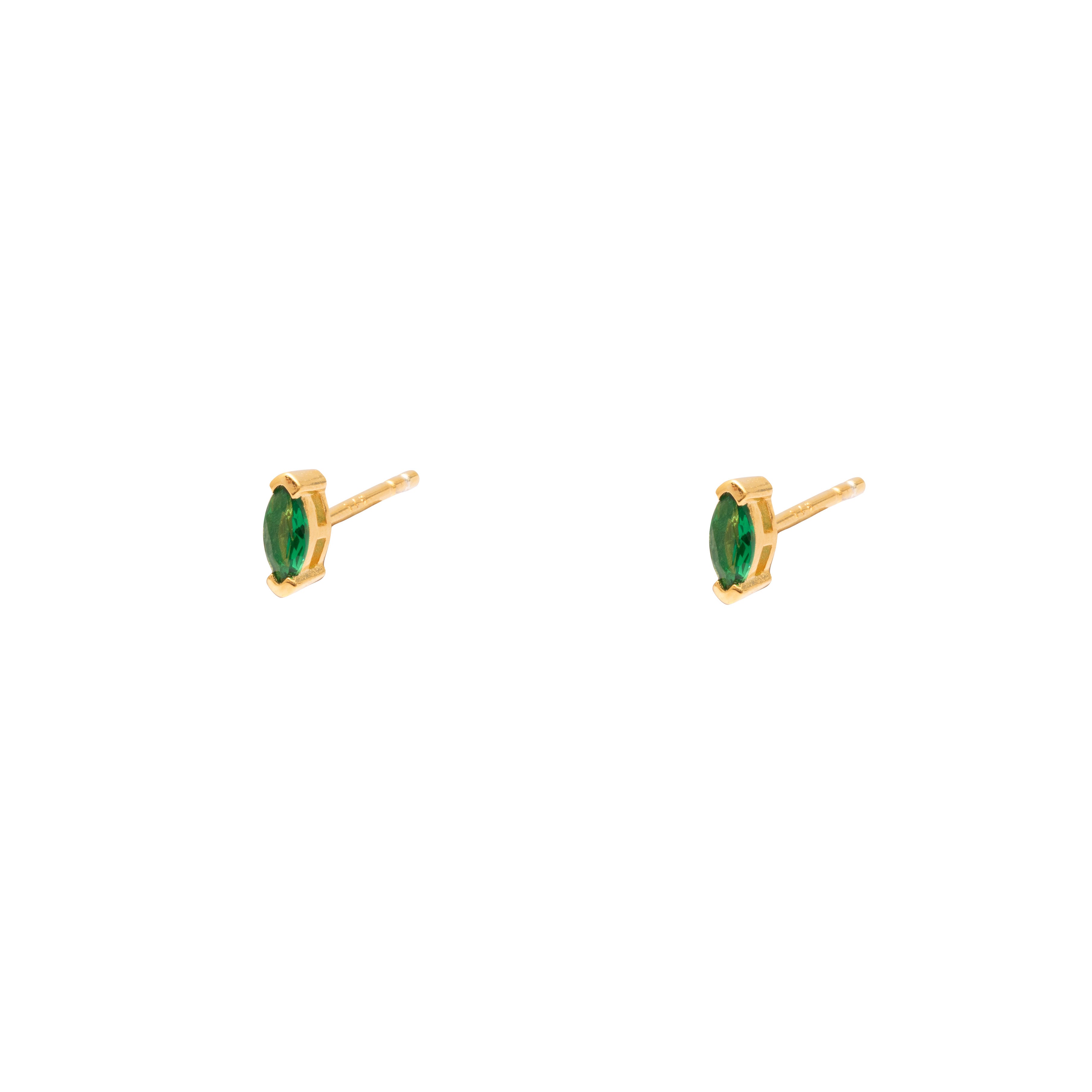 Giulia cubic zirconia 1 micron gold studs | MEZI