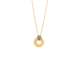 Salina round gold semi precious necklace