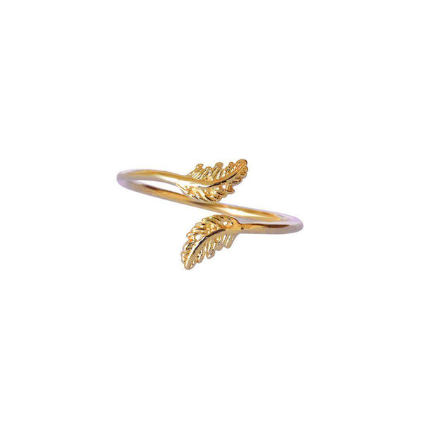 Sami leaf 2 micron gold ring