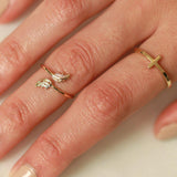 Sami leaf 2 micron gold ring