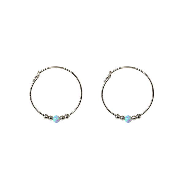 Santana blue opalite sterling silver hoop earrings