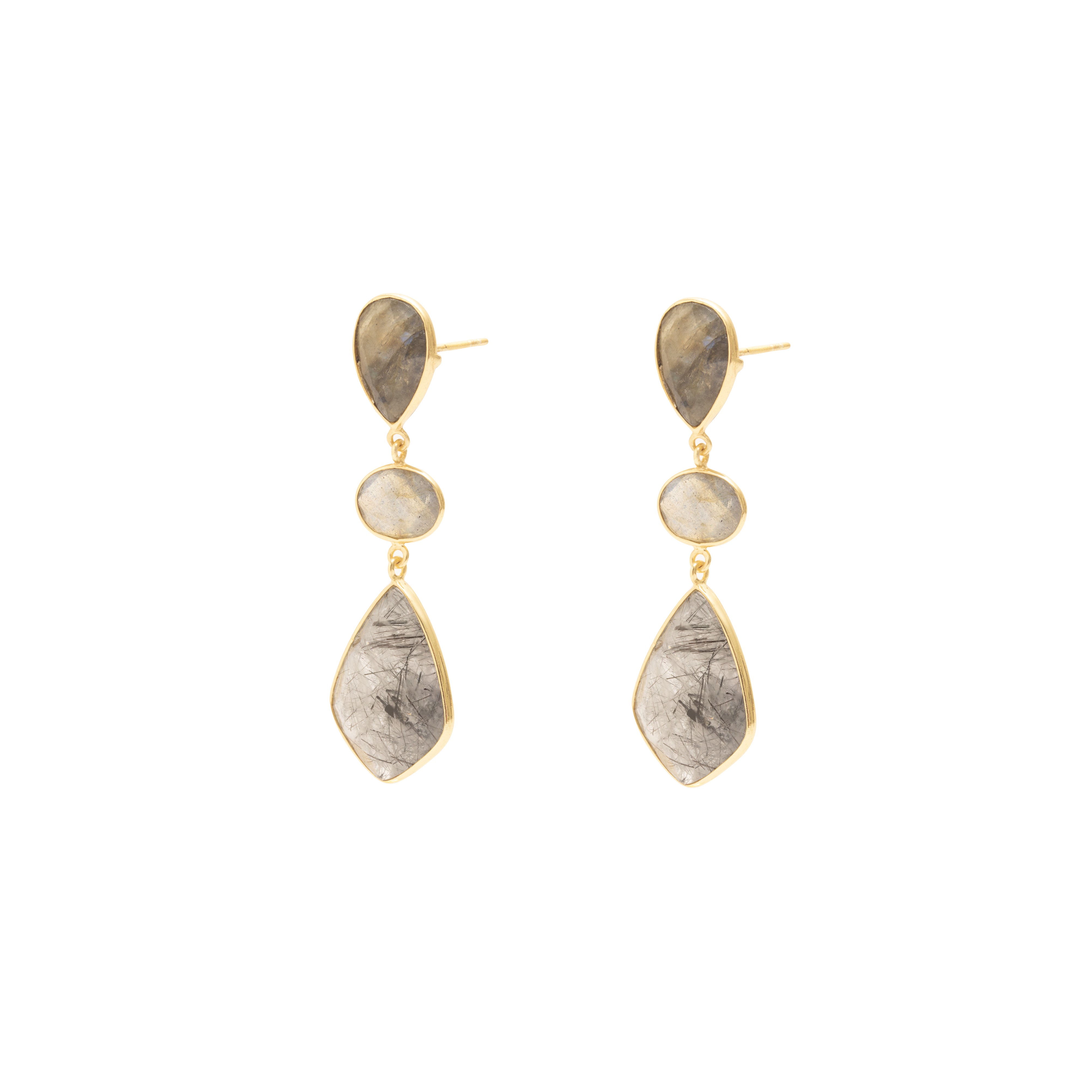 Rosa semi precious drop earrings | MEZI