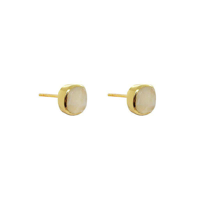Shalaa semi-precious 2 micron gold studs