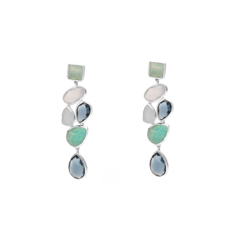 Suzana semi precious silver earrings