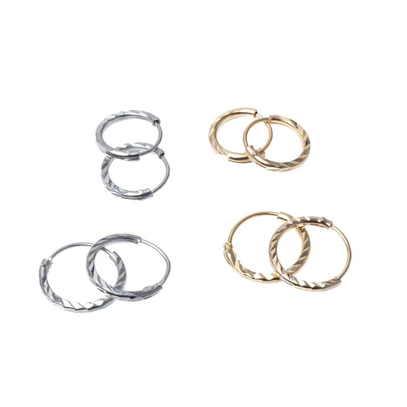 Lola 2 micron gold sleeper & helix earrings