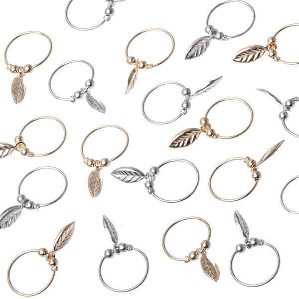 Cyrus leaf charm sleeper earring