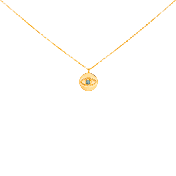 Uriv kyanite evil eye necklace