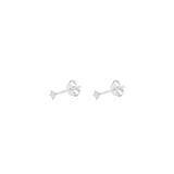 Cubic zirconia silver base square studs