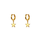 Star charm gold ear huggies