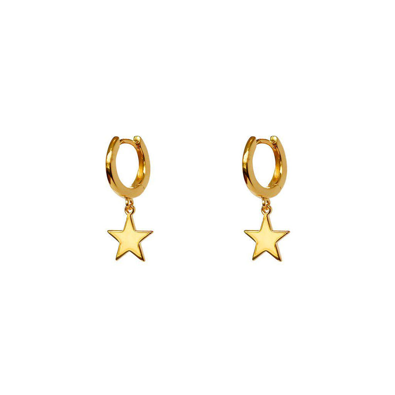 Star charm gold ear huggies