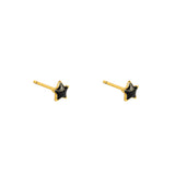 Star black enamel studs