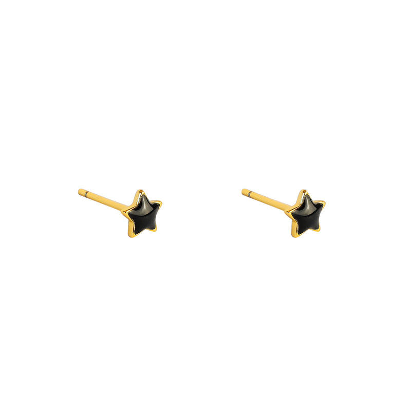 Star black enamel studs