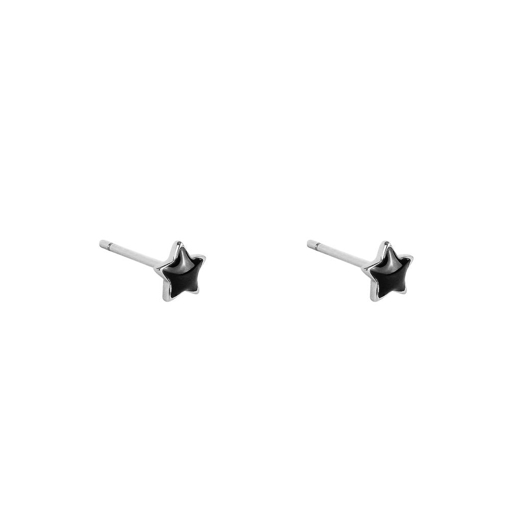 Star black enamel studs | MEZI