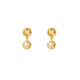 Summer drop earring 2 micron gold freshwater pearl