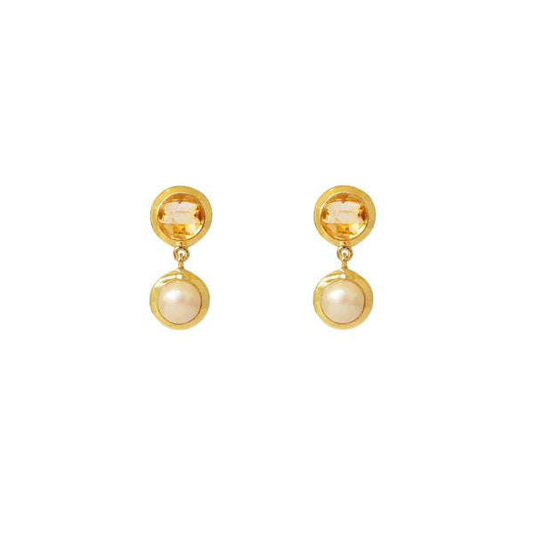 Summer drop earring 2 micron gold freshwater pearl