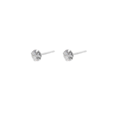 Cubic zirconia silver base round studs