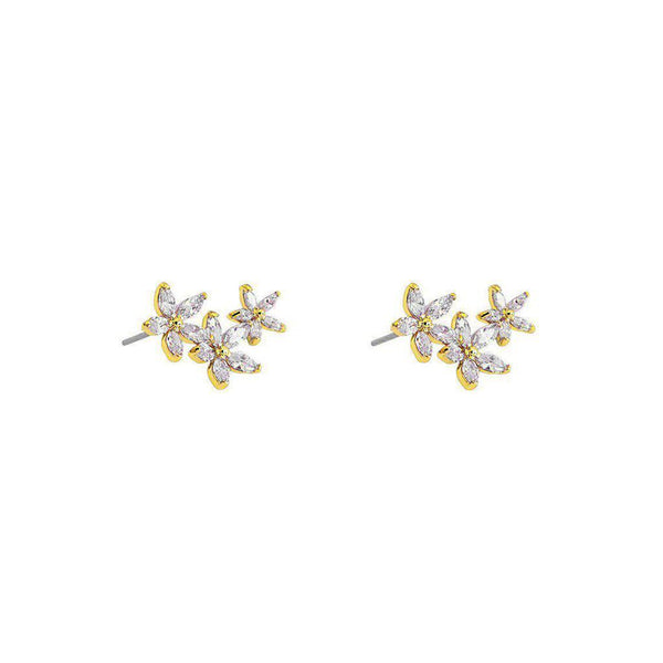 Three flowers crystal crawler studs