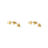 Three triangle 2micron gold plated studs