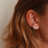 Three flowers crystal crawler studs