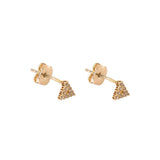 Triangle gold crystal studs earrings