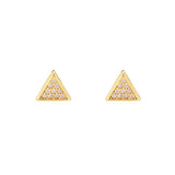 Triangle gold crystal earring