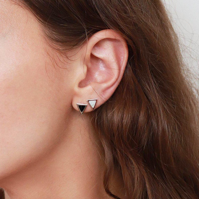 Triangle semi precious studs