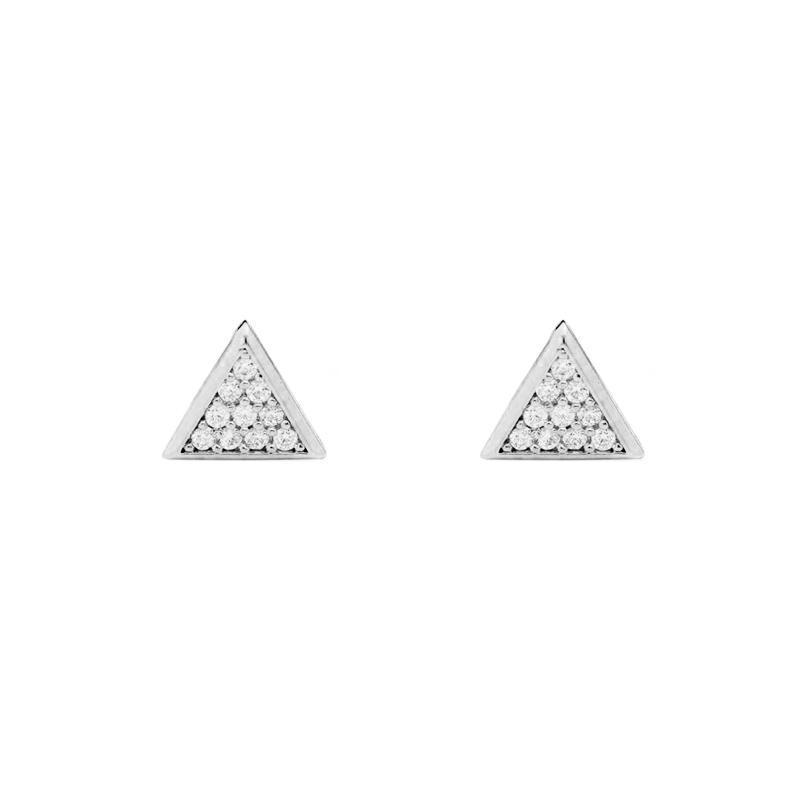 Triangle gold crystal earring