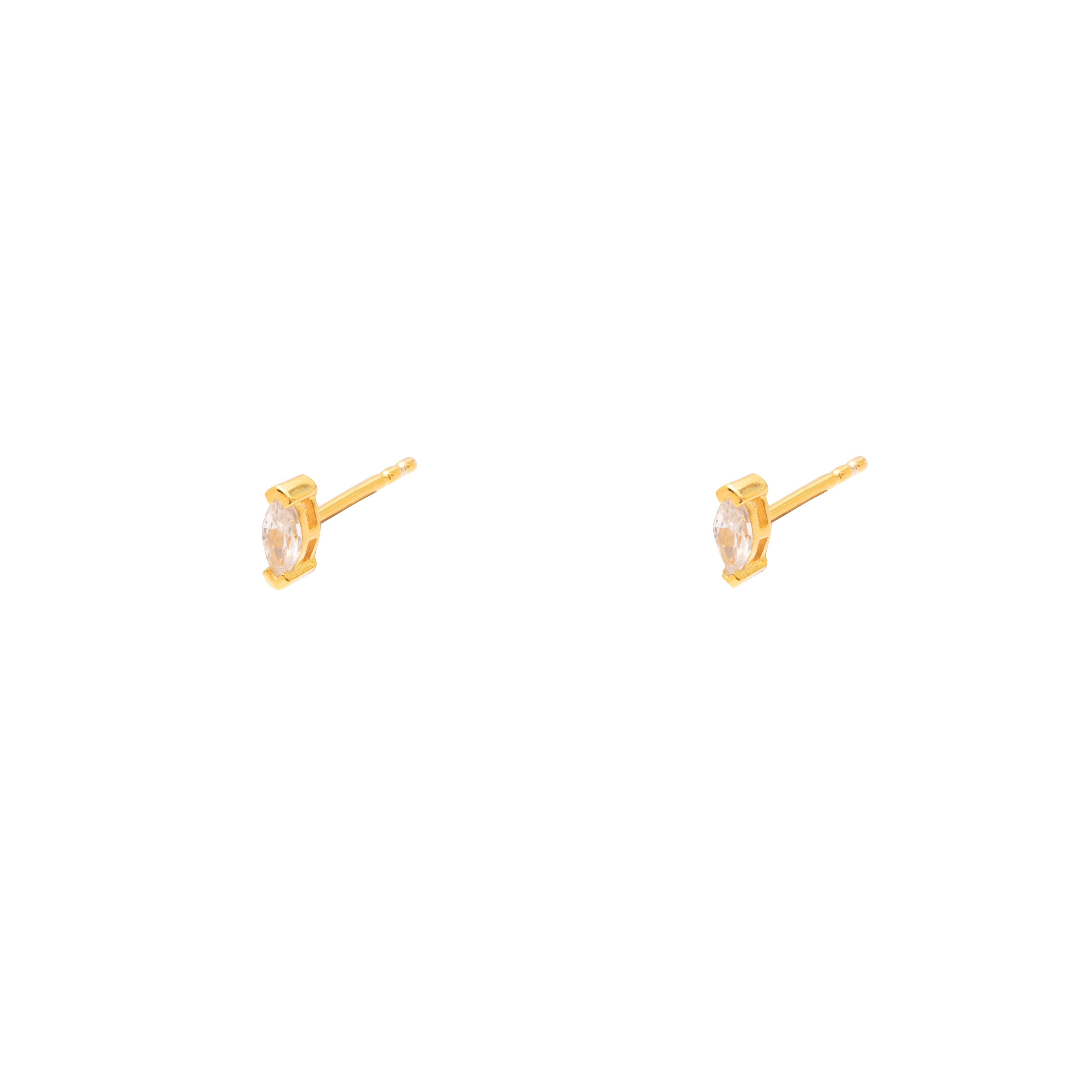 Giulia cubic zirconia 1 micron gold studs | MEZI