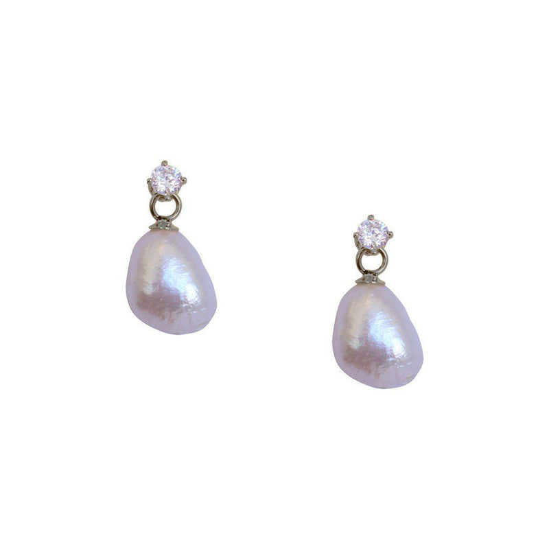 Vanna fresh water pearl silver drop earrings