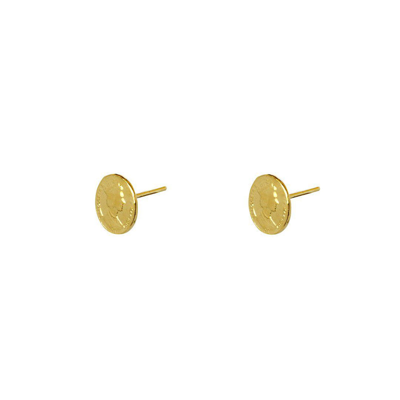 Varsha coin gold filled stud earrings