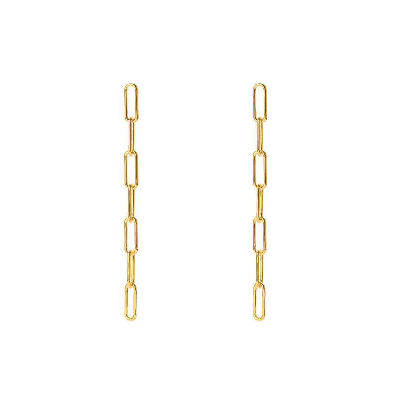 Vega 1 micron gold chain earrings