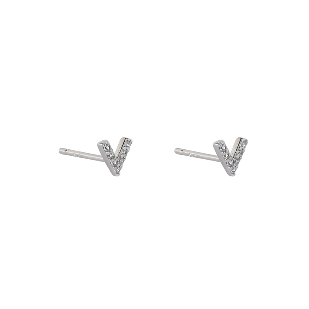 Victory crystal sterling silver studs | MEZI