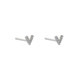 Victory crystal sterling silver studs
