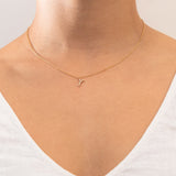 Initial crystal large pendant necklace