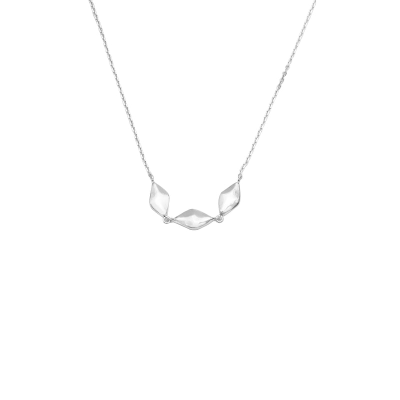 Zeal diamond shape sterling silver gold plated necklace