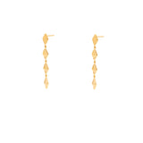 Zeal diamond shape sterling silver gold plated drop earrings