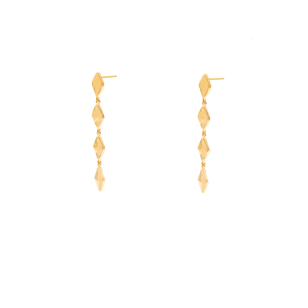 Zeal diamond shape sterling silver gold plated drop earrings