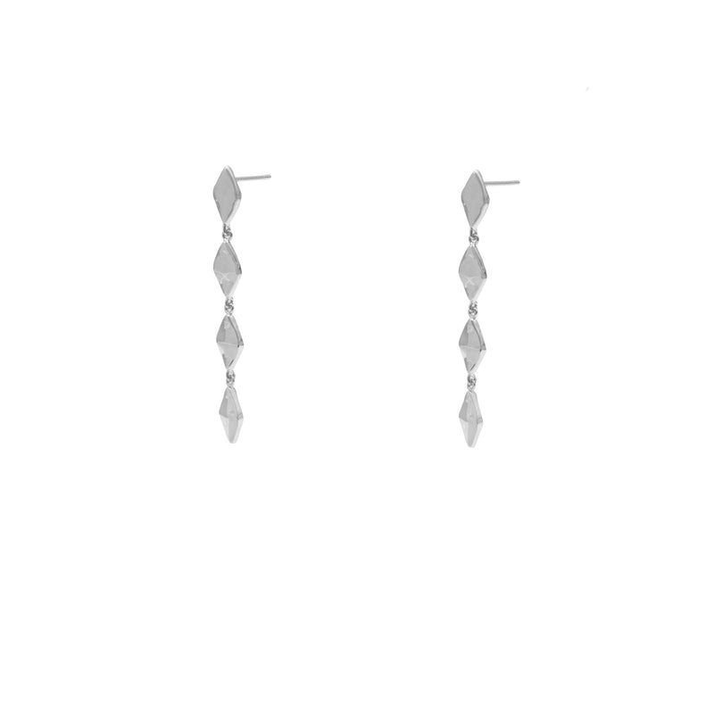 Zeal diamond shape sterling silver gold plated drop earrings