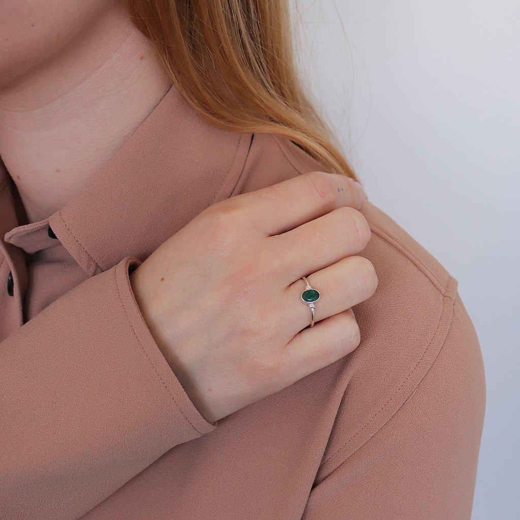 Zella oval sterling silver ring | MEZI